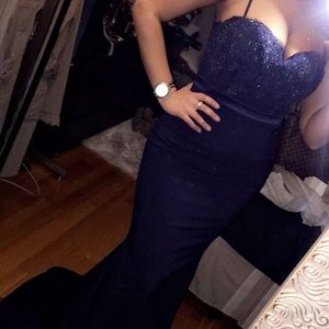 Beautiful navy blue mermaid gown